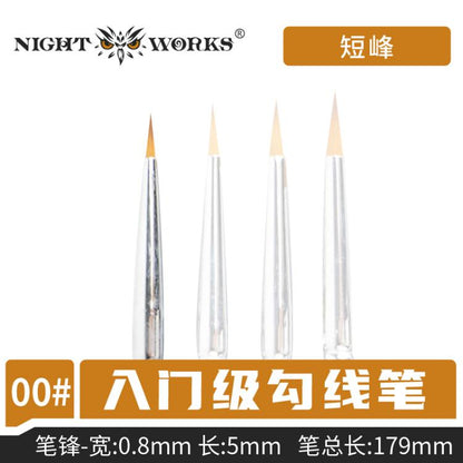 (Night Works) Entry Level Sable Soft Liner Brushes (S)