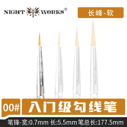 (Night Works) Entry Level Sable Soft Liner Brushes (L)