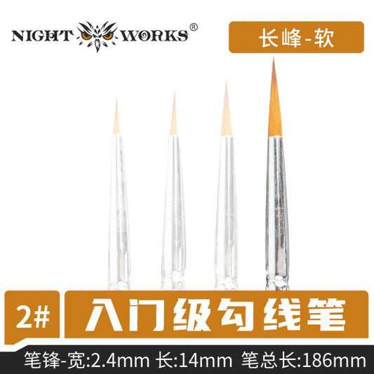 (Night Works) Entry Level Sable Soft Liner Brushes (L)