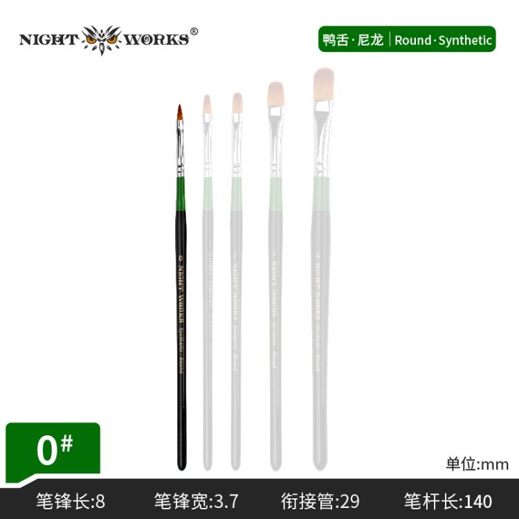 (Night Works) Synthetic Nylon Round Brush