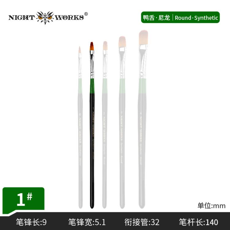 (Night Works) Synthetic Nylon Round Brush