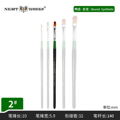 (Night Works) Synthetic Nylon Round Brush