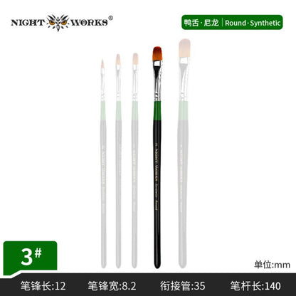 (Night Works) Synthetic Nylon Round Brush