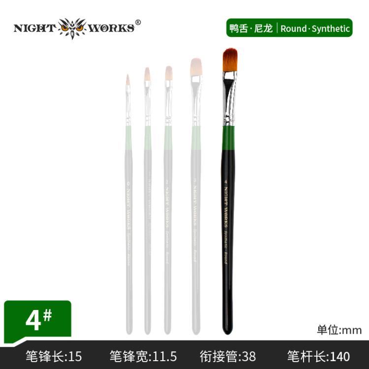 (Night Works) Synthetic Nylon Round Brush