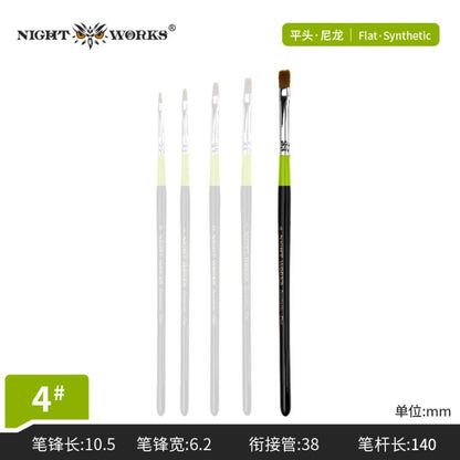 (Night Works) Synthetic Nylon Flat Brush