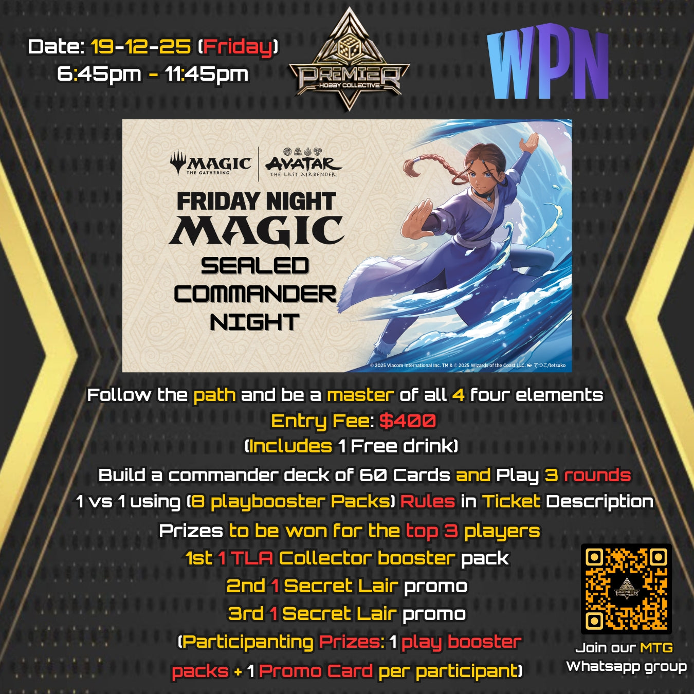 MTG - "Avatar The Last Airbender" (TLA) Sealed Commander Deck (Event Ticket)