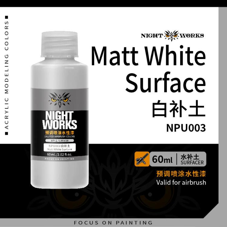 (NightWorks)  Primer (for Aribrush)  Matt White Surface