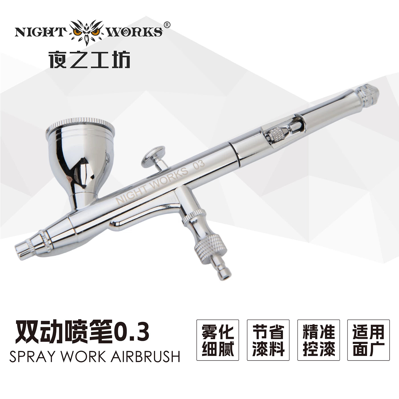 (Night Works) 夜之工坊0.3雙動噴筆Nightworks Spray Work Airbrush 0.3