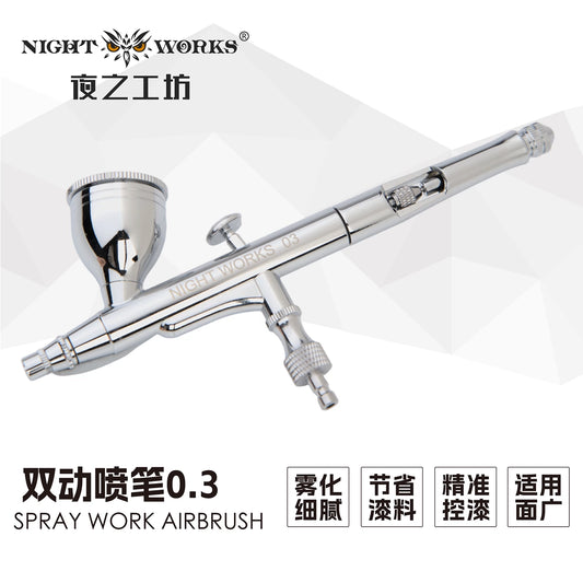 (Night Works) 夜之工坊0.3雙動噴筆Nightworks Spray Work Airbrush 0.3