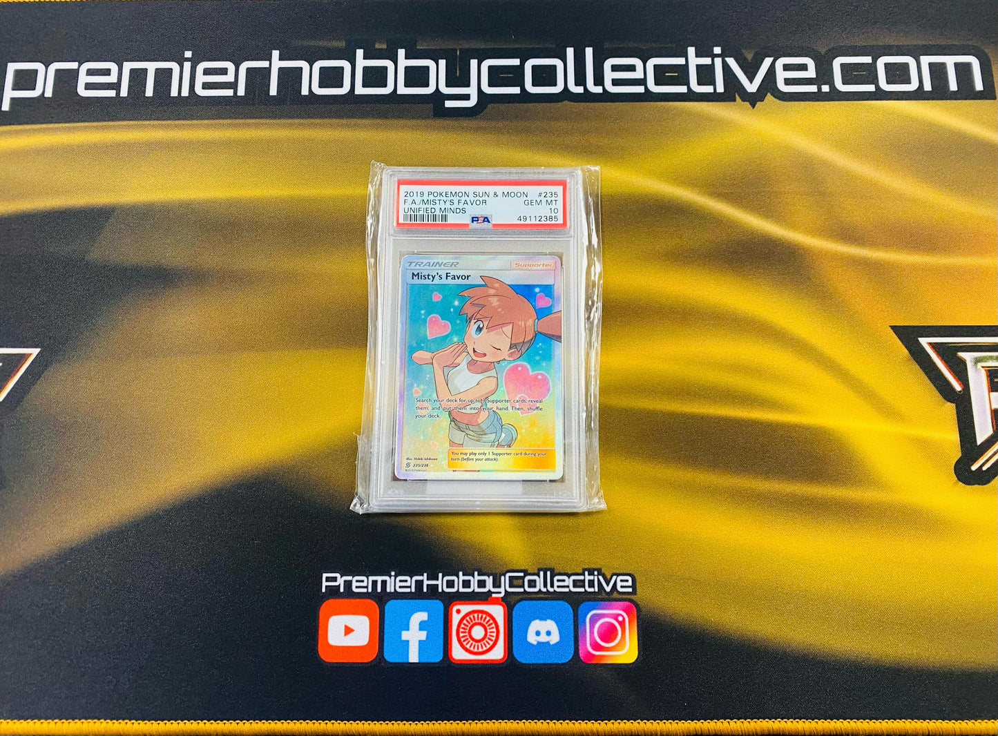 2019 Pokemon (EN) Unified Minds - Misty’s Favor (PSA 10) (235/236)