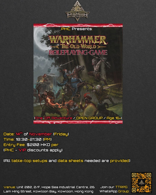 *Warhammer: The Old World RPG* (One-Off Adventure)  (Event Ticket)